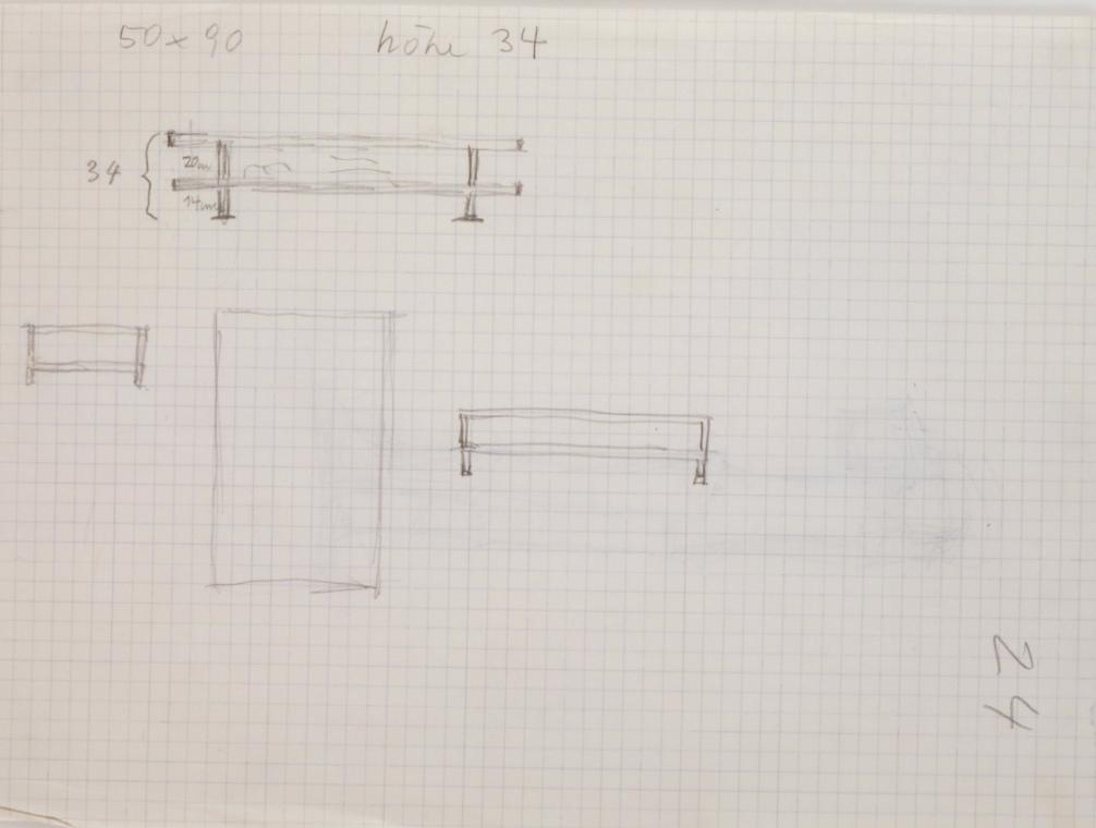 Fritz Wotruba, Skizzen für ein Regal, 1958, Bleistift auf Papier
, Blattmaße: 28,5 × 21 cm, Be ...