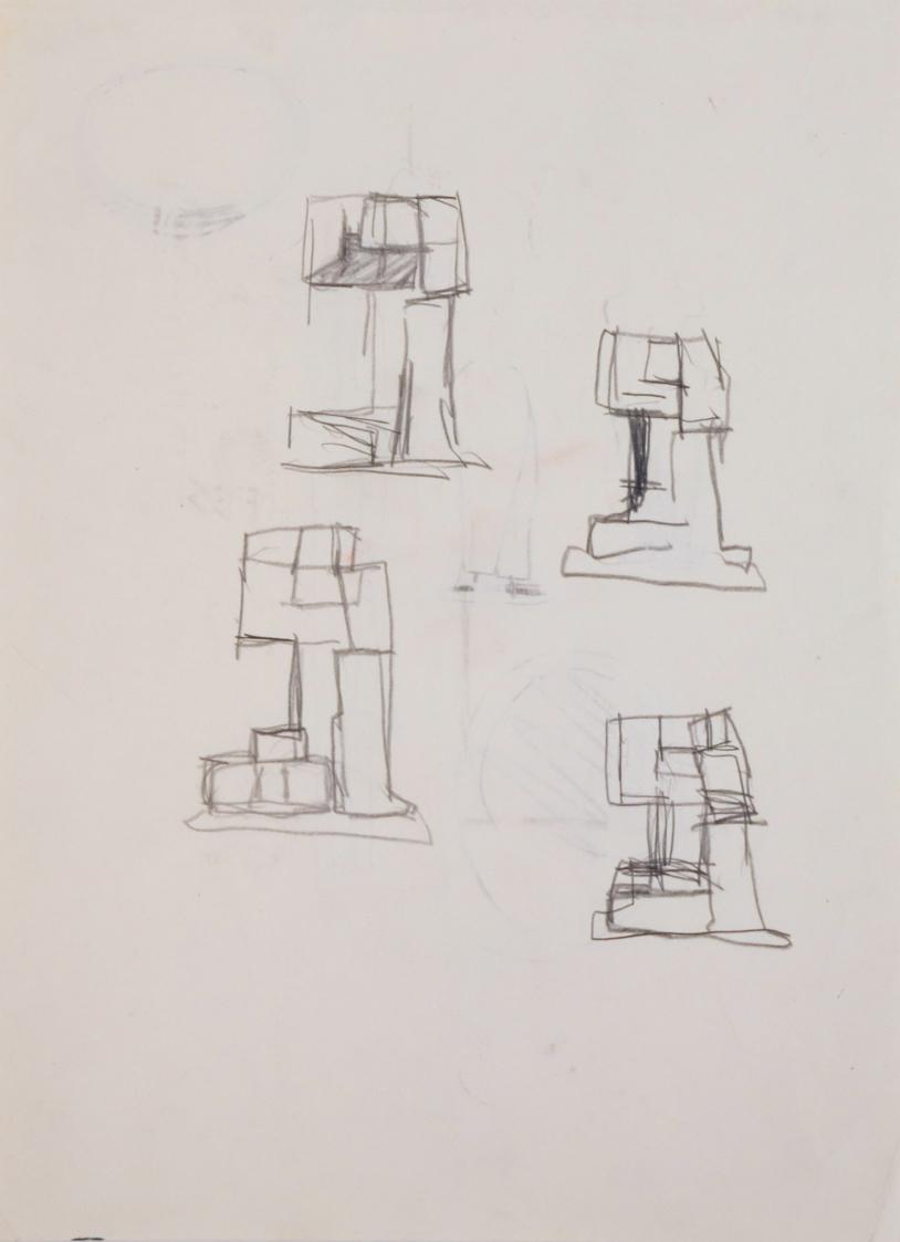 Figur im Block. Studien für einen Stein