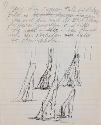 Fritz Wotruba, Mehrere Torsi, 1970–1973, Schwarzer Kugelschreiber auf Papier
, Blattmaße: 24,6…