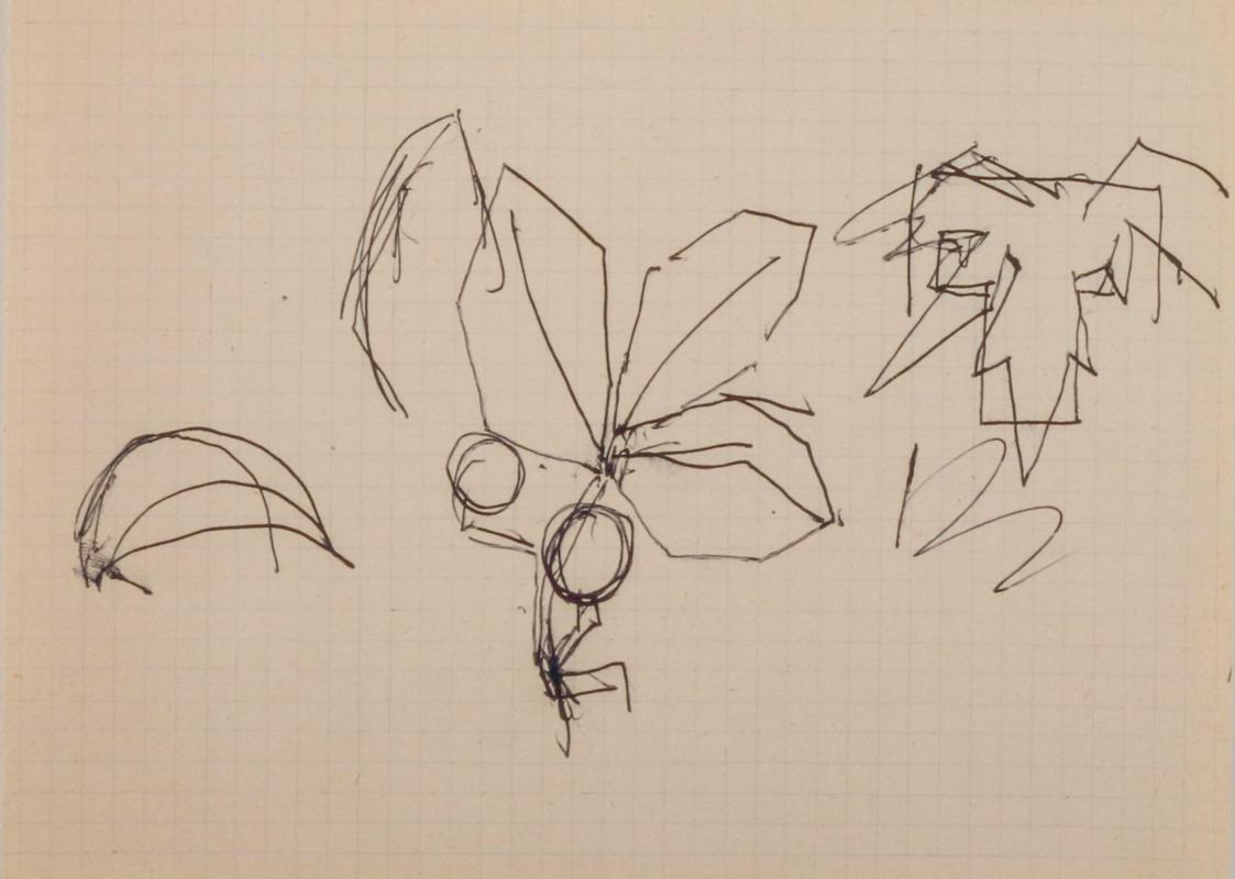 Fritz Wotruba, Entwurf für Schmuck, undatiert, Kugelschreiber (schwarz) auf Papier
, Blattmaße…
