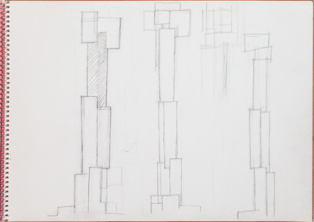 Fritz Wotruba, Drei Figuren, undatiert, Bleistift auf Papier
, Blattmaße: 23,2 × 32 cm, Belved…