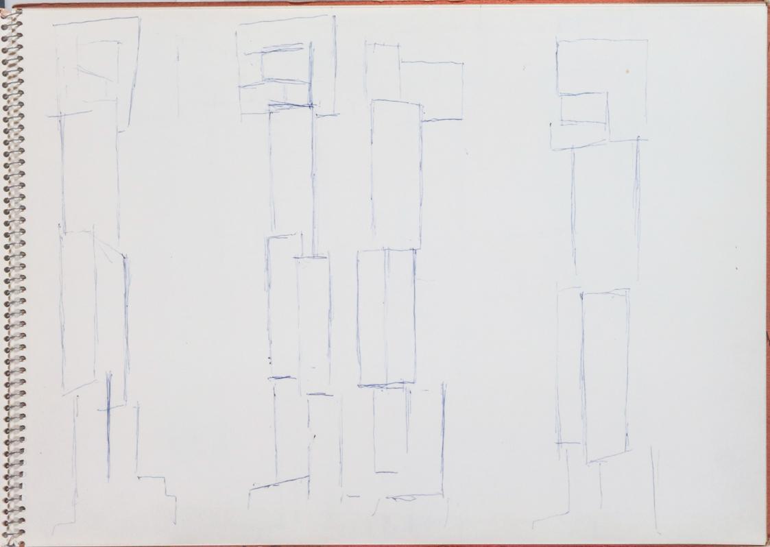 Fritz Wotruba, Vier Figuren, undatiert, Kugelschreiber auf Papier
, Blattmaße: 23,2 × 32 cm, B…