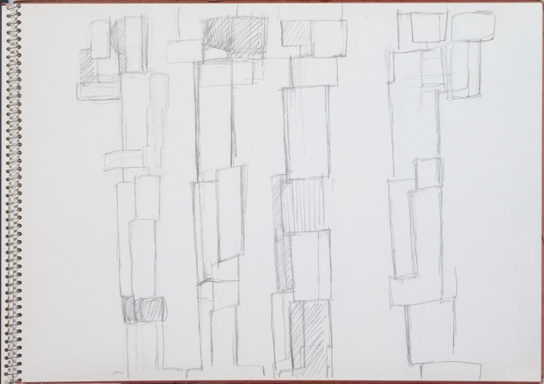 Fritz Wotruba, Vier Figuren, undatiert, Bleistift auf Papier
, Blattmaße: 23,2 × 32 cm, Belved…