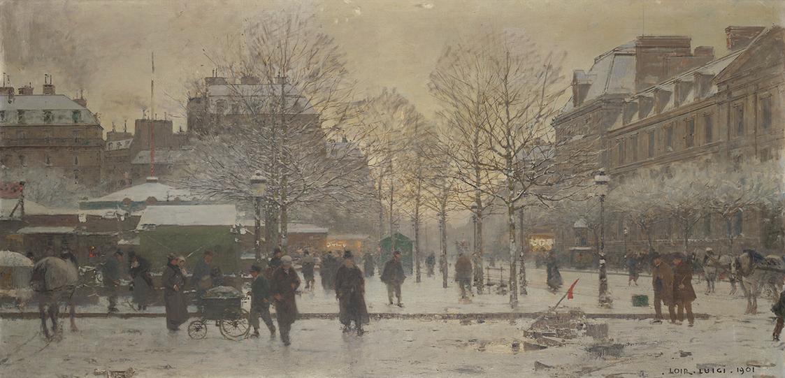 Luigi Loir, Place de la République, 1901, Öl auf Leinwand, 101,5 x 201 cm, Belvedere, Wien, Inv ...