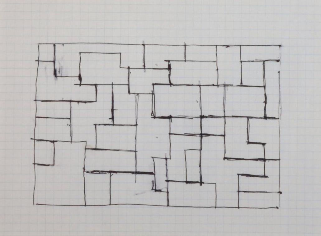 Fritz Wotruba, Entwurf für ein Eisengitter, 1963–1964, Kugelschreiber (schwarz) auf Papier
, B…