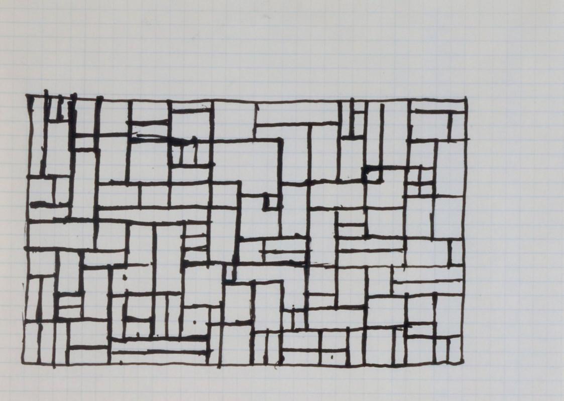 Fritz Wotruba, Entwurf für ein Eisengitter, 1963–1964, Tusche mit Feder auf Papier
, Blattmaße…