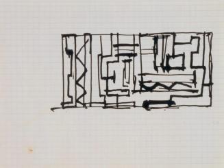Fritz Wotruba, Entwurf für ein Eisengitter, 1963–1964, Tusche mit Feder auf Papier
, Blattmaße…