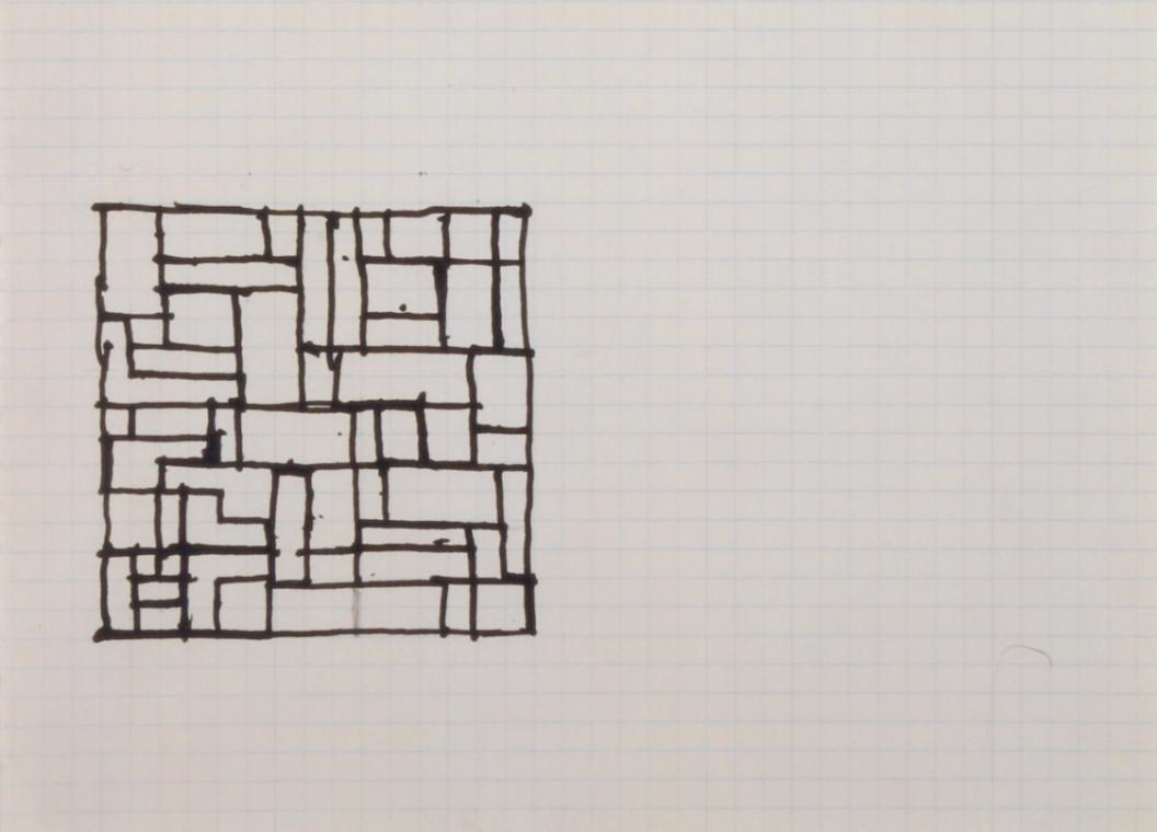 Fritz Wotruba, Entwurf für ein Eisengitter, 1963–1964, Tusche mit Feder auf Papier
, Blattmaße…