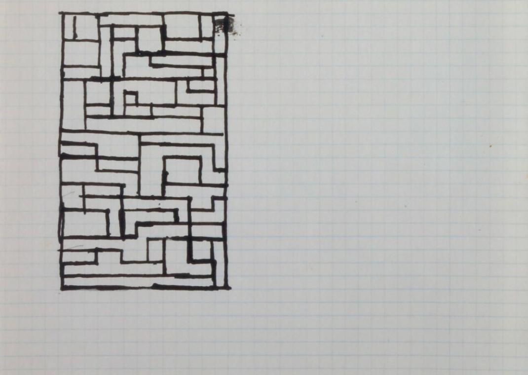 Fritz Wotruba, Entwurf für ein Eisengitter, 1963–1964, Tusche mit Feder auf Papier
, Blattmaße…