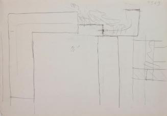 Fritz Wotruba, Architekturskizze, 1963, Bleistift auf Papier
, Blattmaße: 29,8 × 39,9 cm, Belv ...