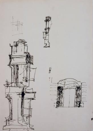 Fritz Wotruba, Studie (Entwurf für das Eingangsportal Haus
Haus Singerstrasse 11), 1964, Tusche…