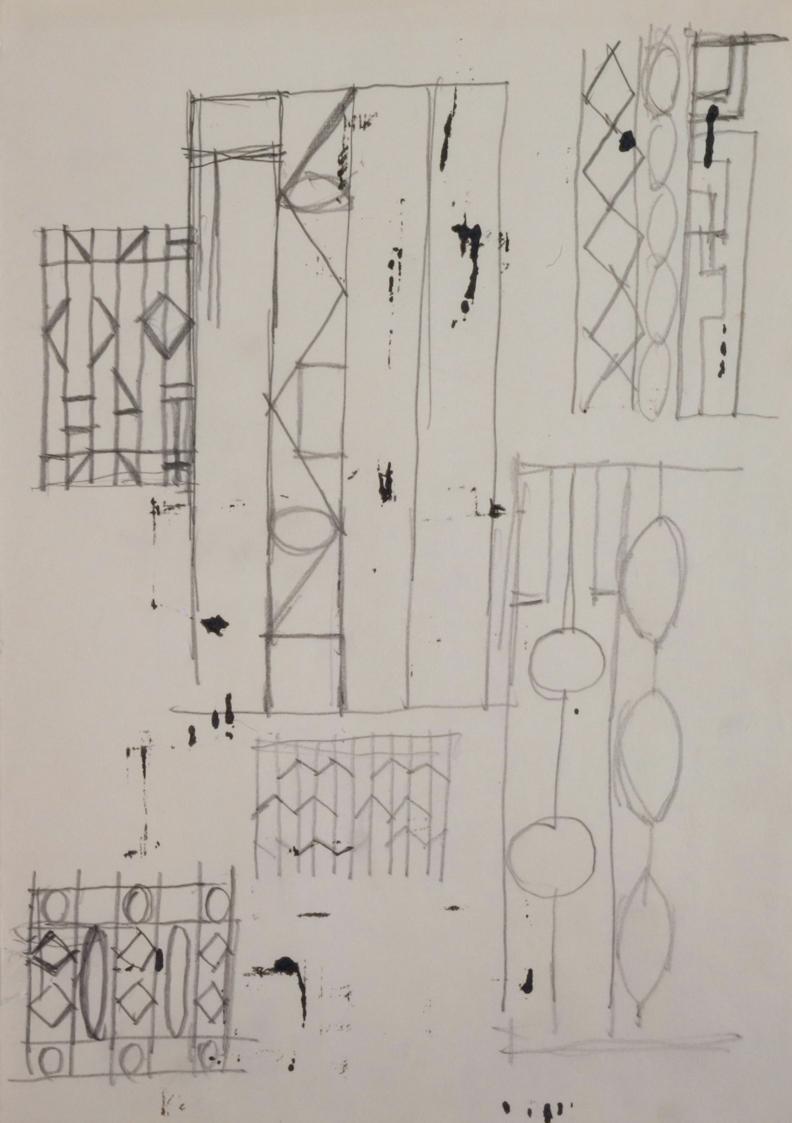Entwürfe für ein Eisengitter