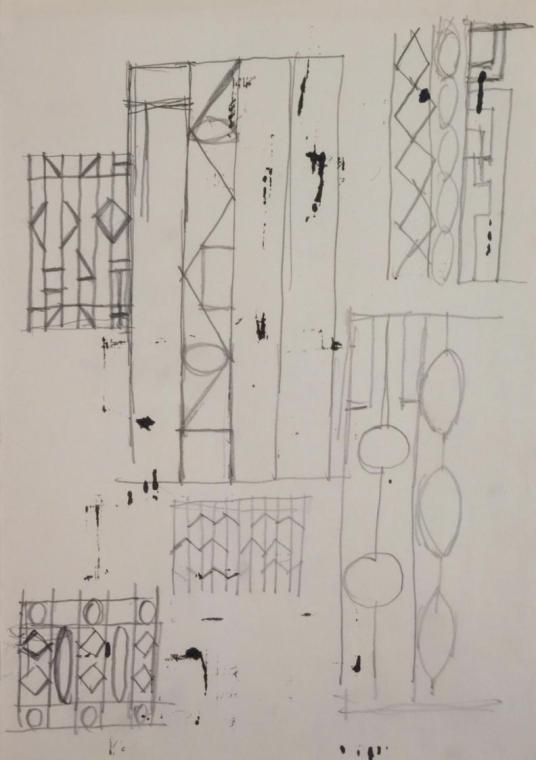 Entwürfe für ein Eisengitter