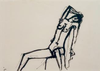 Fritz Wotruba, Sitzende, 1944, Tusche, Feder auf Papier, Blattmaße: 21 × 29,7 cm, Belvedere, Wi…