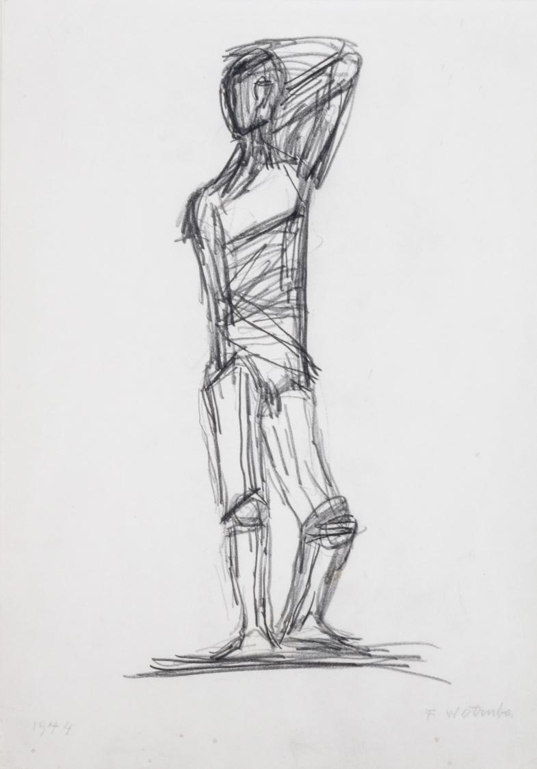 Fritz Wotruba, Stehende Figur, 1974, Bleistift auf Papier, Blattmaße: 34,2 × 24,2 cm, Belvedere…