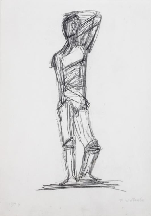 Fritz Wotruba, Stehende Figur, 1974, Bleistift auf Papier, Blattmaße: 34,2 × 24,2 cm, Belvedere…