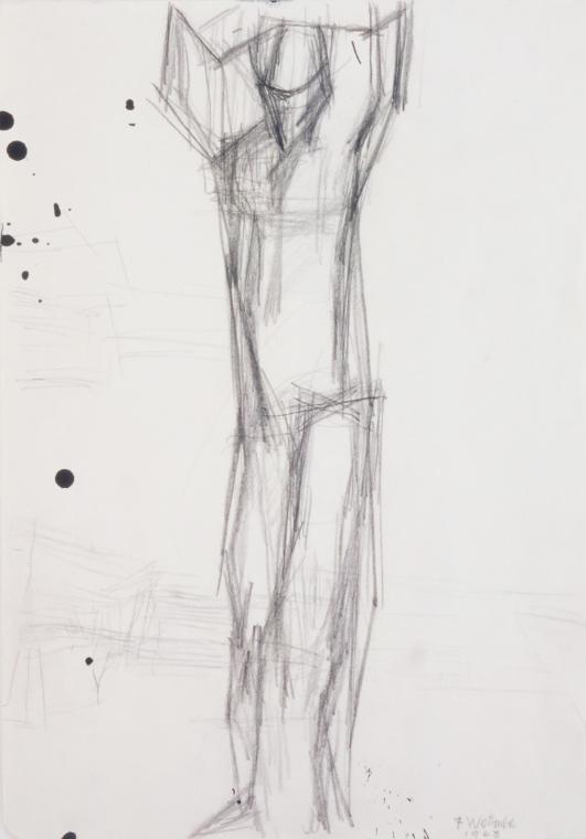Fritz Wotruba, Figur, 1963, Bleistift auf Papier, Blattmaße: 42 × 29,6 cm, Belvedere, Wien, Inv…