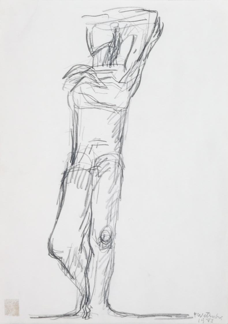 Fritz Wotruba, Figur, 1973, Bleistift auf Papier, Blattmaße: 34,2 × 24,2 cm, Belvedere, Wien, I…