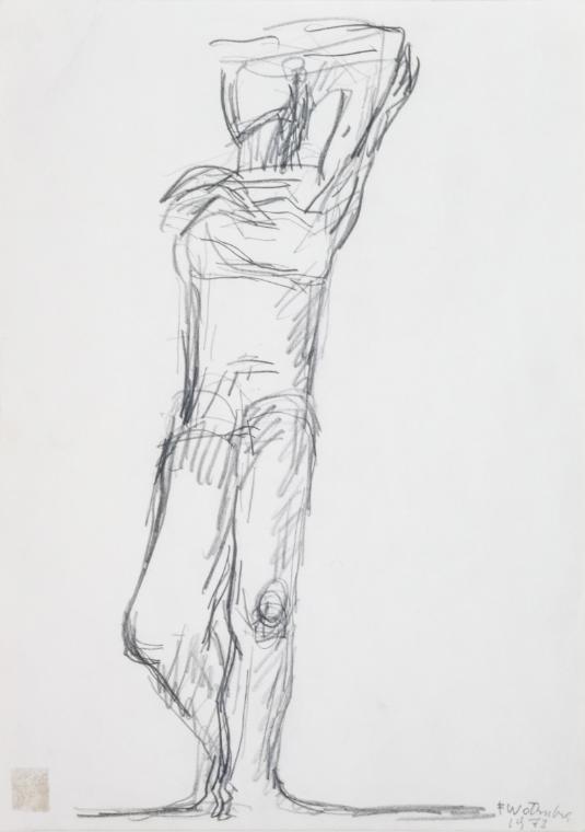 Fritz Wotruba, Figur, 1973, Bleistift auf Papier, Blattmaße: 34,2 × 24,2 cm, Belvedere, Wien, I…