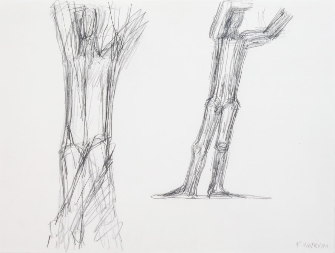Fritz Wotruba, Zwei Figuren, um 1973, Bleistift auf Papier, Blattmaße: 30 × 40 cm, Belvedere, W…