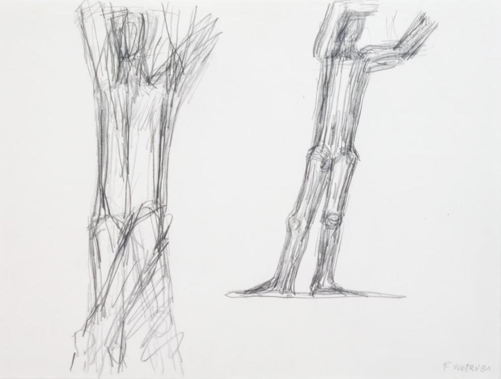 Fritz Wotruba, Zwei Figuren, um 1973, Bleistift auf Papier, Blattmaße: 30 × 40 cm, Belvedere, W…