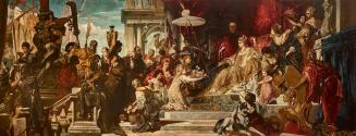 Hans Makart, Venedig huldigt Caterina Cornaro, 1872–1873, Öl auf Leinwand, 400 x 1060 cm, Belve…