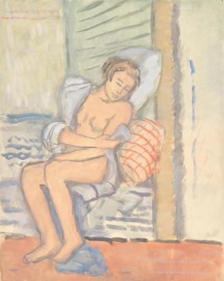 Walther Gamerith, Sitzender Akt, undatiert, Aquarell auf Papier, 57,5 × 46 cm, Belvedere, Wien,…