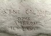 Gustinus Ambrosi, René Calamé, Detail: Bezeichnung, 1968, Gips, H: 55 cm, Belvedere, Wien, Inv.…