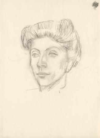 Walther Gamerith, Weiblicher Kopf, undatiert, Kohle auf Papier, 60 × 44 cm, Belvedere, Wien, In…