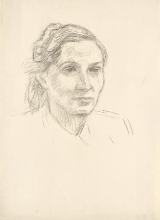 Walther Gamerith, Damenbildnis F. Niedermoser, undatiert, Kohle auf Papier, 60,5 × 44 cm, Belve…