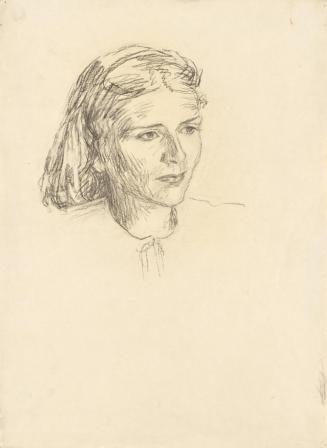 Walther Gamerith, Bildnis Fräulein Gaby Niedermoser, undatiert, Kohle auf Papier, 68,5 × 50 cm,…
