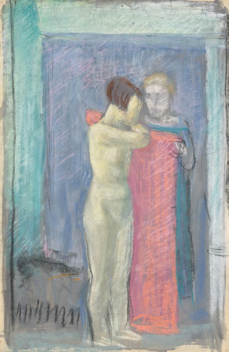 Walther Gamerith, Zwei weibliche Figuren, undatiert, Pastell auf Papier, 48 × 31,5 cm, Belveder…