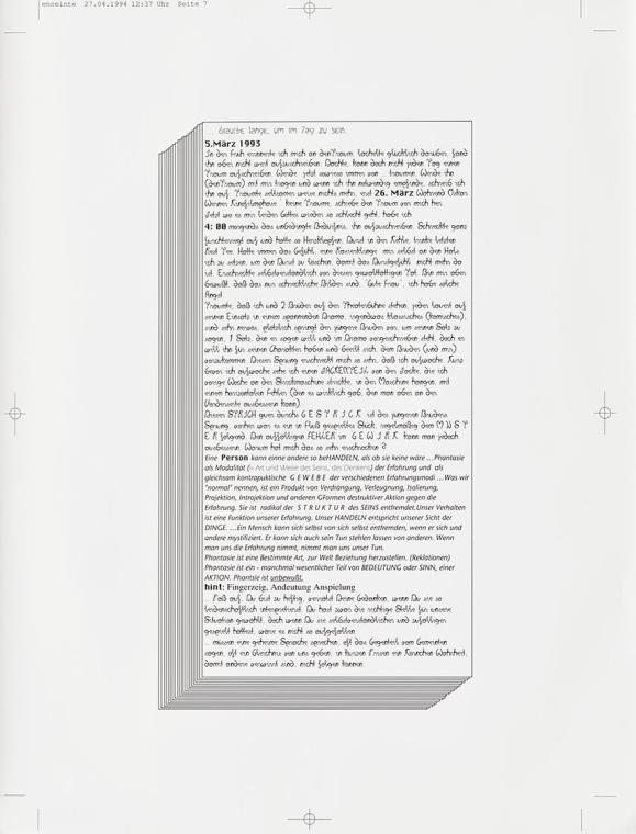 Irene Hohenbüchler, enceinte, 1994, Computerzeichnung, Text, 32,4 × 25 cm, Belvedere, Wien, Inv…