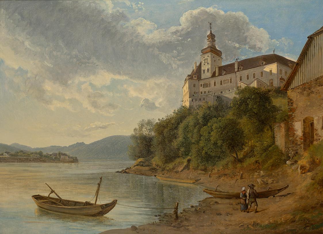 Joseph Rebell, Schloss Persenbeug gegen Nordwesten, 1827, Öl auf Leinwand, 43,5 x 59,5 cm, Belv…