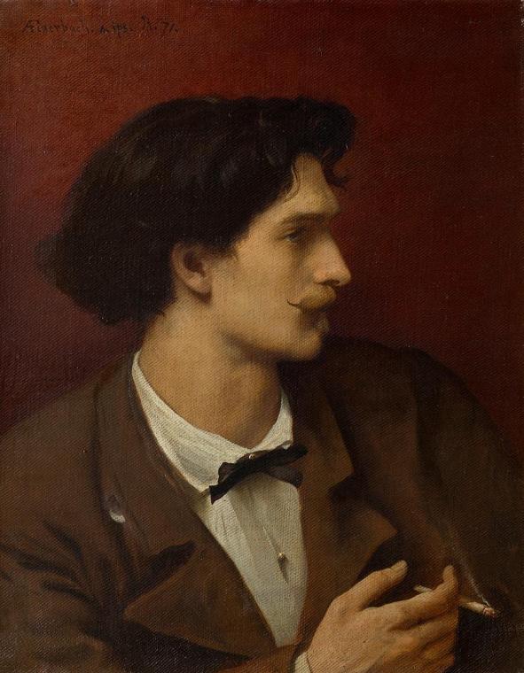 Anselm Feuerbach, Selbstbildnis mit Zigarette, 1871, Öl auf Leinwand, 62,5 × 49,5 cm, Belvedere…