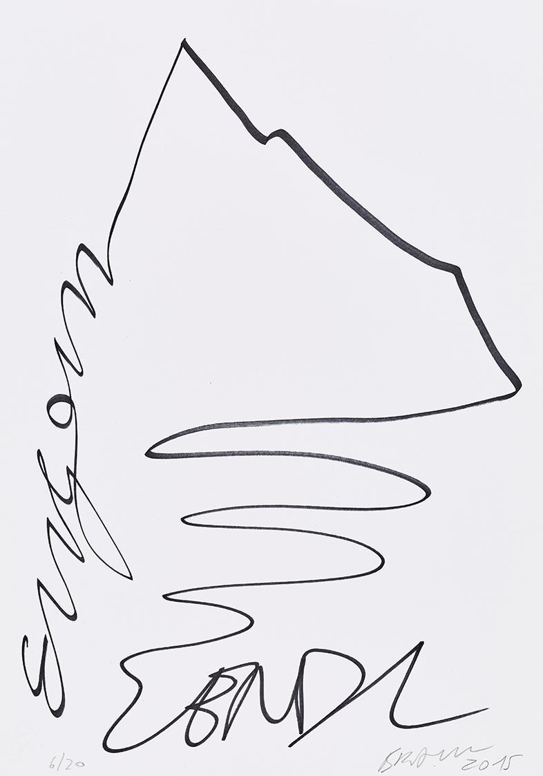 Herbert Brandl, Eugen Lendl walks the Mountain, 2015, Marker und Bleistift auf Papier, Blattmaß…