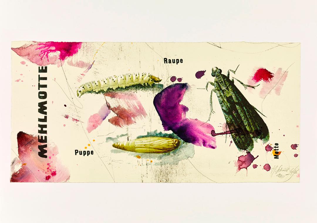 Hubert Scheibl, Psychonautiker, 2015, Print und Mischtechnik auf Papier, Blattmaße: 42 × 59,4 c…