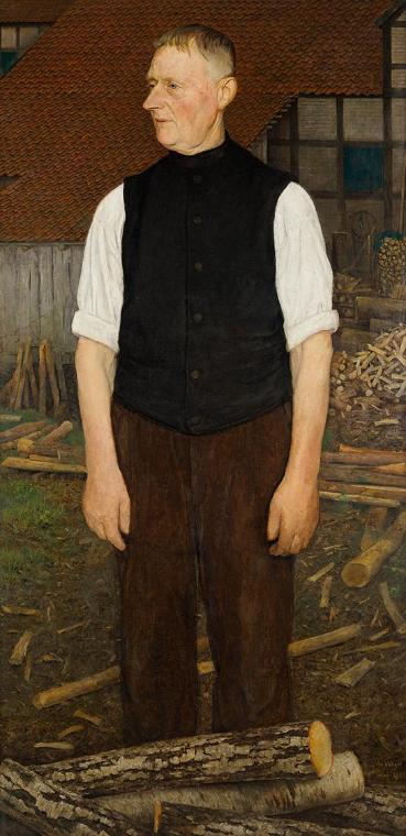Adolf Wissel, Porträt eines alten Bauern, 1940, Öl auf Leinwand, 171 x 85 cm, Belvedere, Wien, …