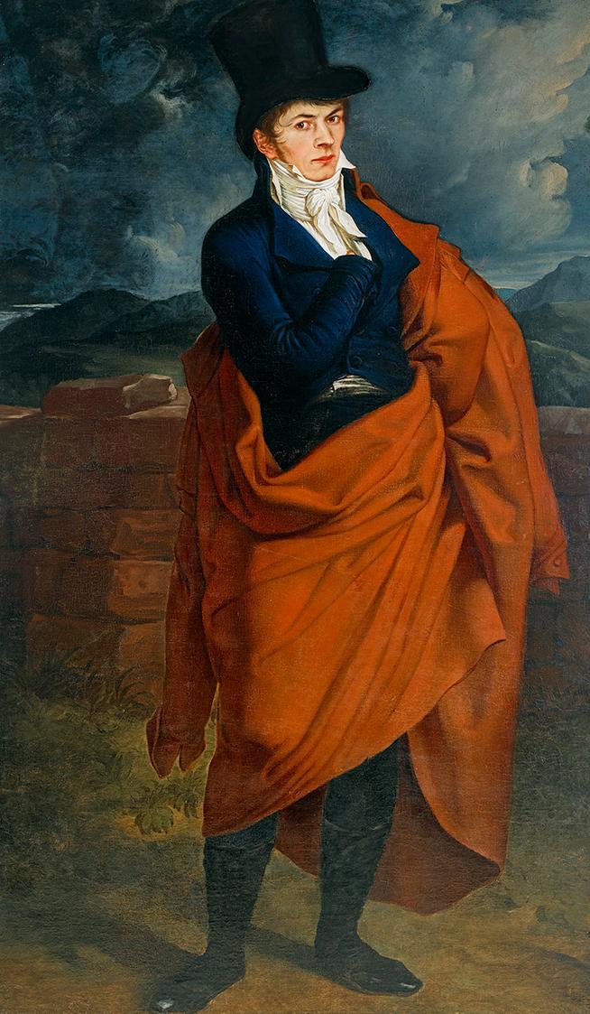 Karl Russ, Selbstbildnis in ganzer Figur, um 1810, Öl auf Leinwand, 186 × 109 cm, Belvedere, Wi…
