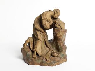 Johann Baptist Hagenauer, Die büßende Maria Magdalena, spätestens 1759, Terrakotta, gelb, braun…