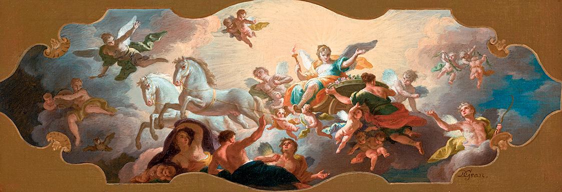 Daniel Gran, Allegorie des Morgens, um 1747, Öl auf Leinwand, 25,5 x 72 cm, Belvedere, Wien, In…