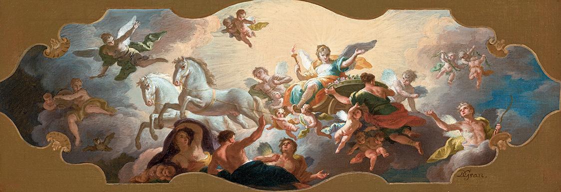 Daniel Gran, Allegorie des Morgens, um 1747, Öl auf Leinwand, 25,5 x 72 cm, Belvedere, Wien, In…