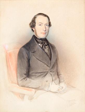 Wenzel Schránil, Herrenportrait, 1850, Aquarell auf Papier, 23 × 17,7 cm, Belvedere, Wien, Inv. ...