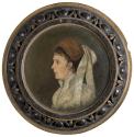 Serafin Maurer, Bildnis Louise Maurer, Mutter des Künstlers, um 1885, Öl auf Holz, 17 cm, Belve…