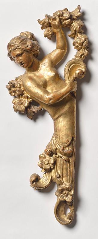 Karyatide, undatiert, Holz, geschnitzt und vergoldet, 57,5 × 22 × 7 cm, Belvedere, Wien, Inv.-N…