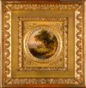 Unbekannter Künstler, Baumlandschaft mit figürlicher Staffage, um 1820, Öl auf Karton, 8 cm, Be…