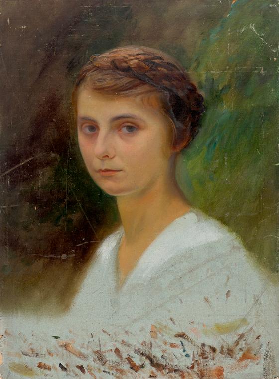 Franz von Matsch, Therese von Matsch, die Tochter des Künstlers, 1918/1920, Pastell auf Karton,…