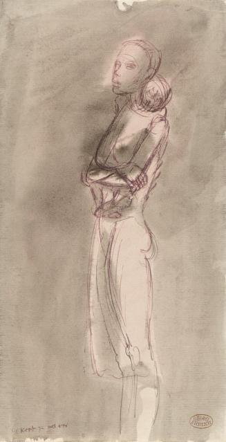 Georg Ehrlich, Die Geschwister, 1933, Tusche, Feder, Pinsel, laviert auf Papier, 32,3 x 16,9 cm…