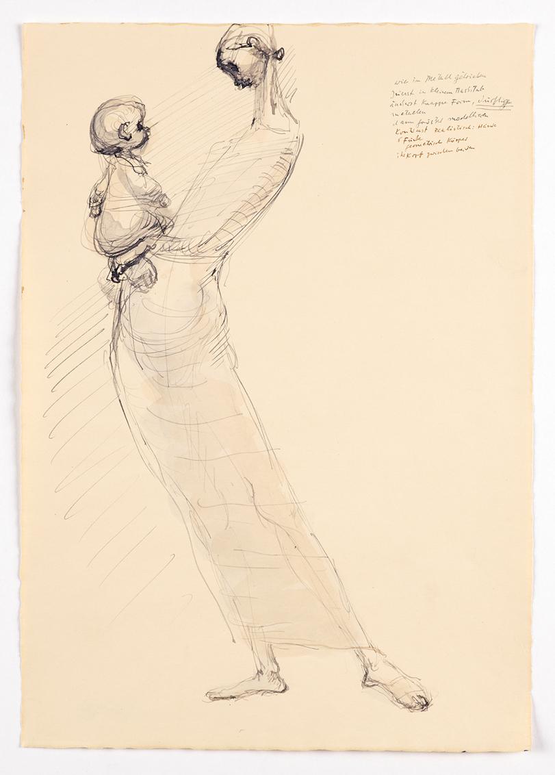 Georg Ehrlich, Variation von "Little Girl with Brother" (?), 1953–1954, Papier, 29,5 x 20,7 cm,…