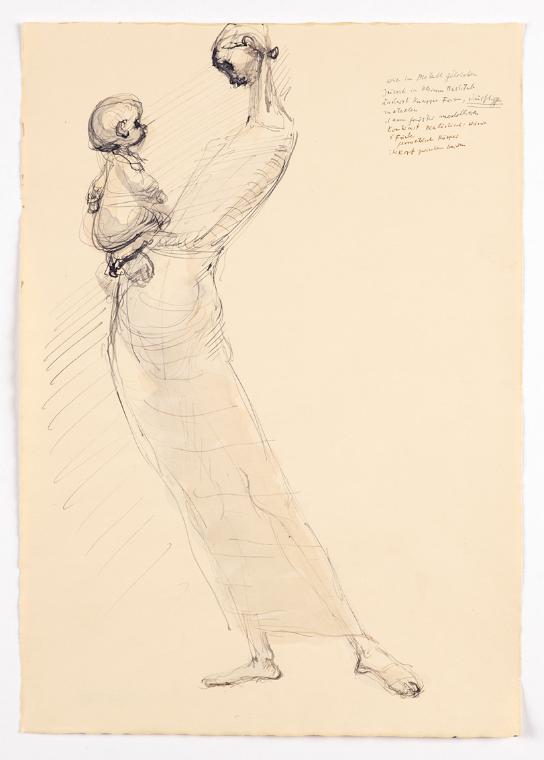 Georg Ehrlich, Variation von "Little Girl with Brother" (?), 1953–1954, Papier, 29,5 x 20,7 cm,…